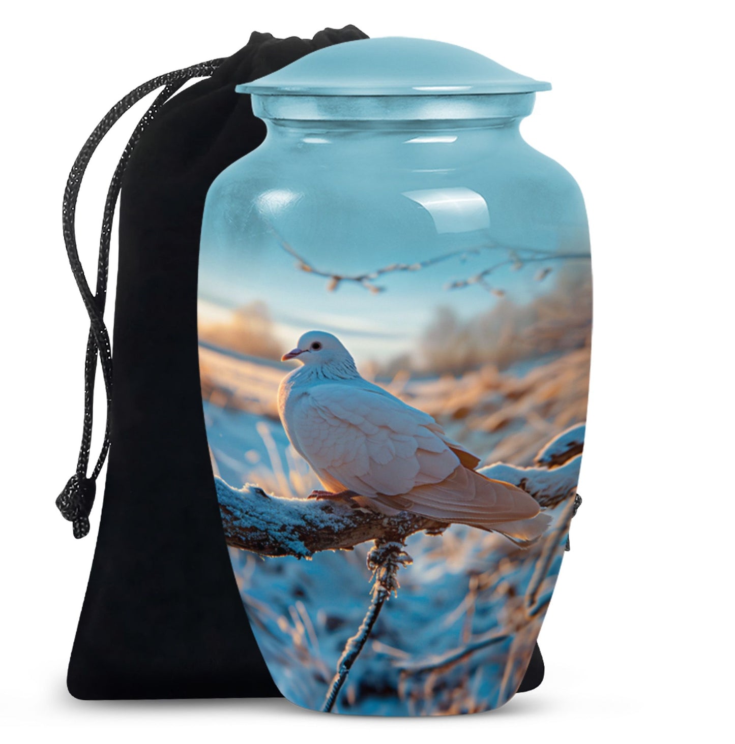 Personalized Bird Memorial Urn for Human Ashes - 10-inch, 200 cu in - Yatskia