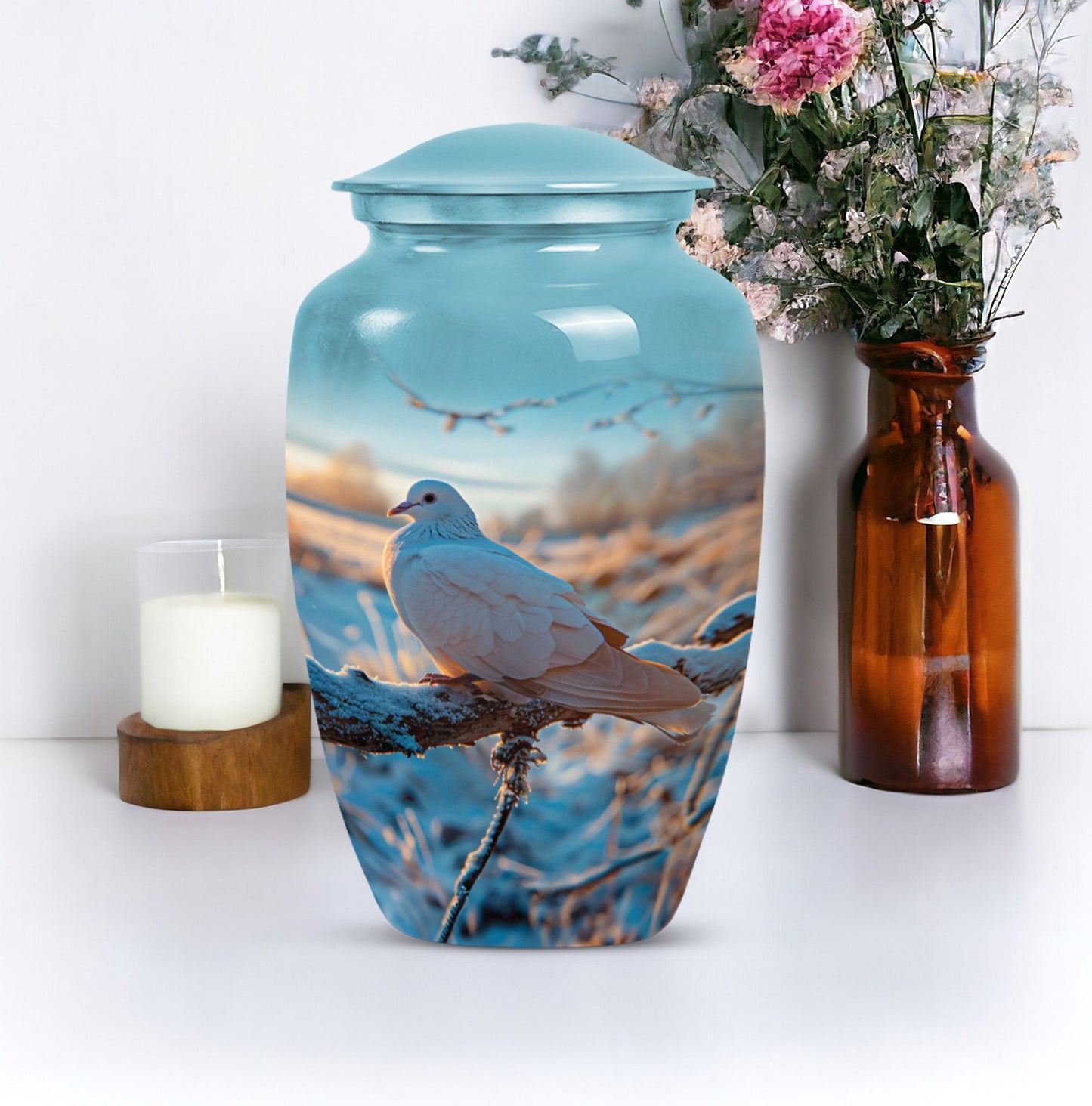 10 Inch Classic Dove Urn for adult human ashes.
