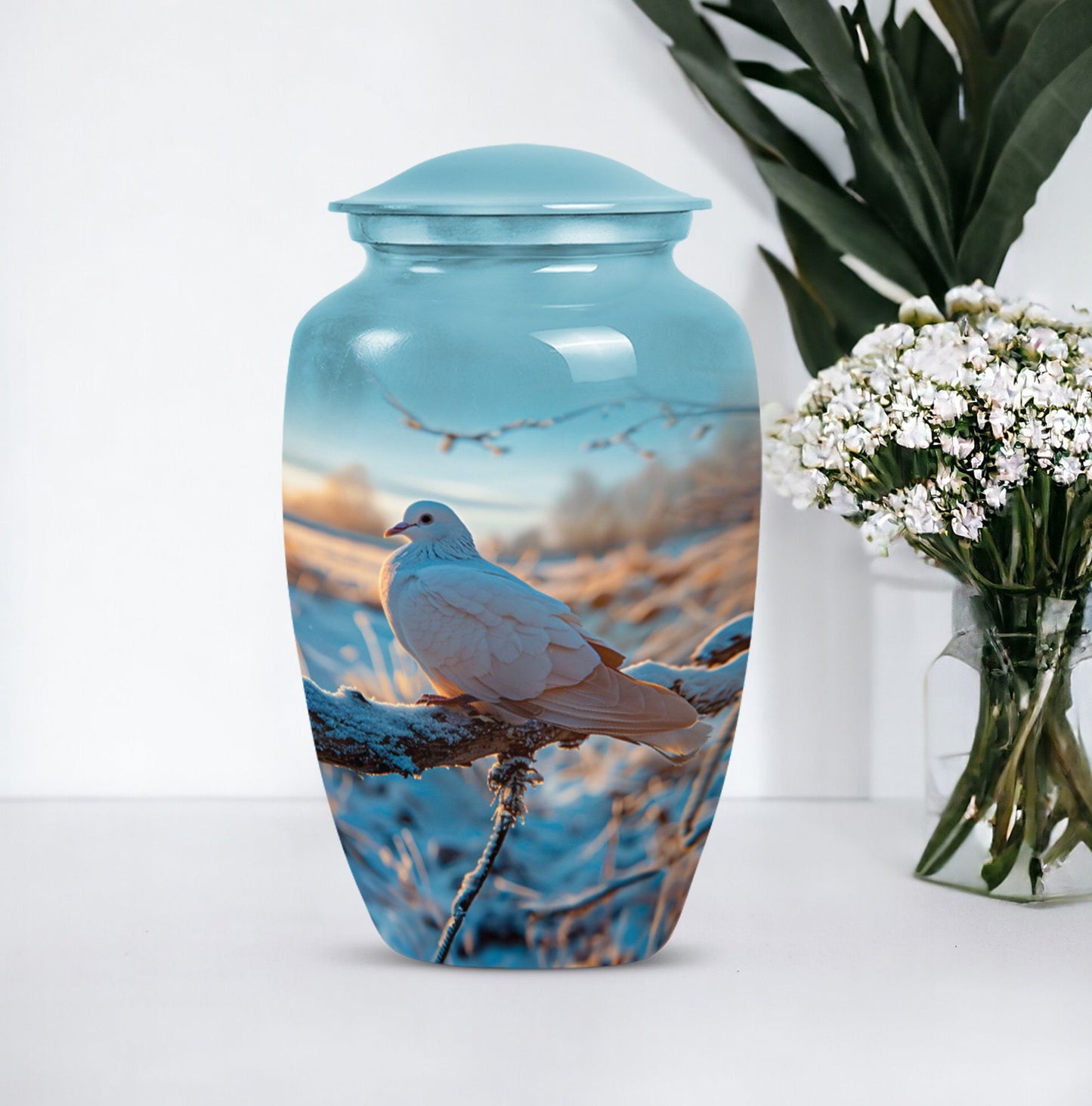 10 Inch Classic Dove Urn for adult human ashes.