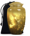 Dove Urn For Human Ashes Memorial - Yellow Urn for Adult Male