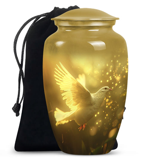 Dove Urn For Human Ashes Memorial - Yellow Urn for Adult Male
