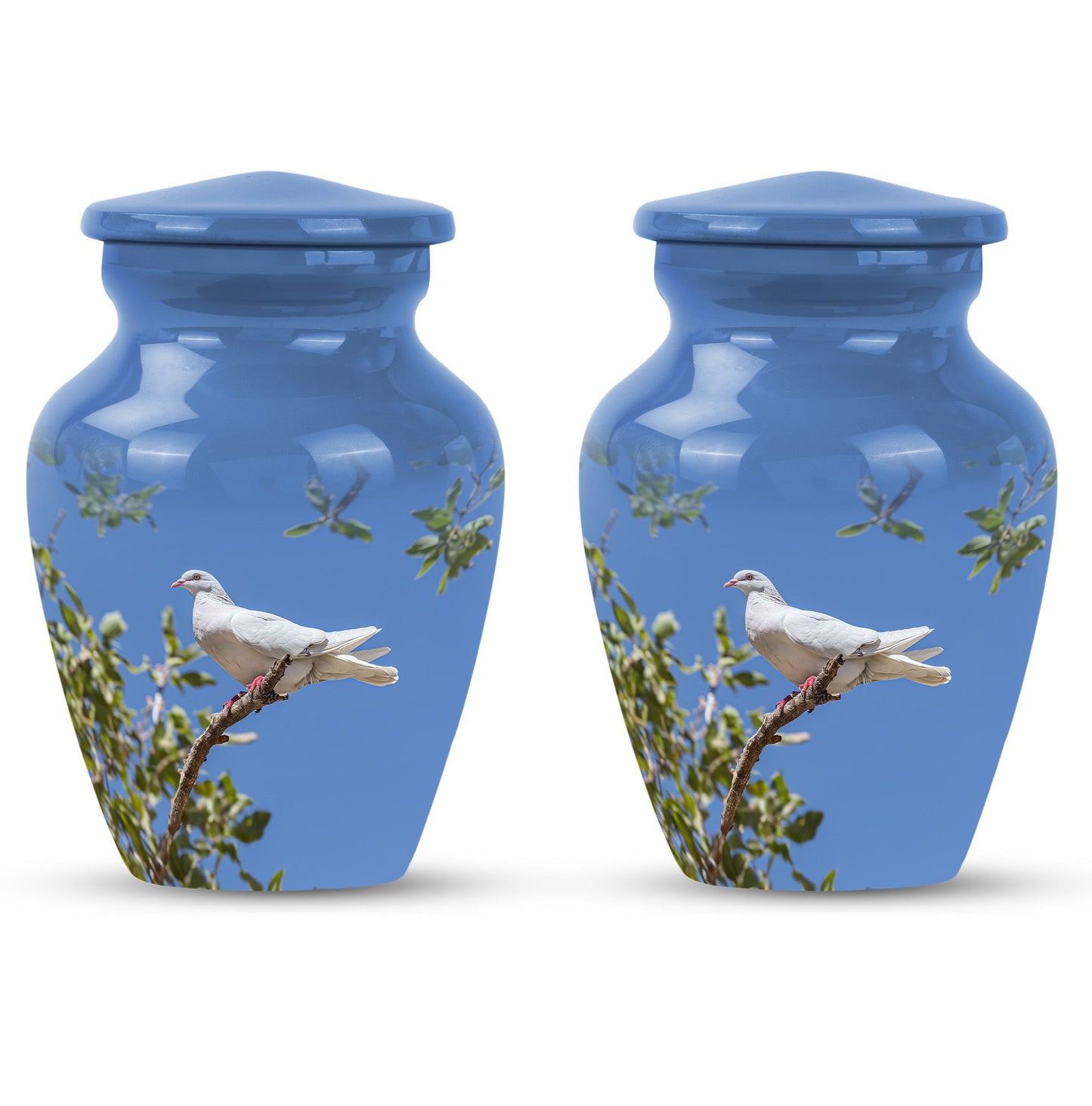 10-inch Dove-themed classic aluminum cremation urn