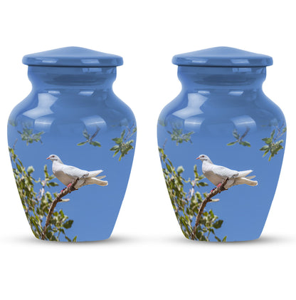 10-inch Dove-themed classic aluminum cremation urn