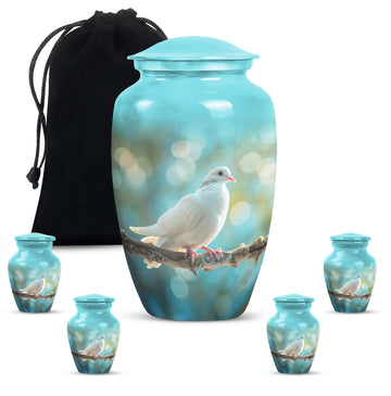 Large Urn With 4 Keepsake Urn