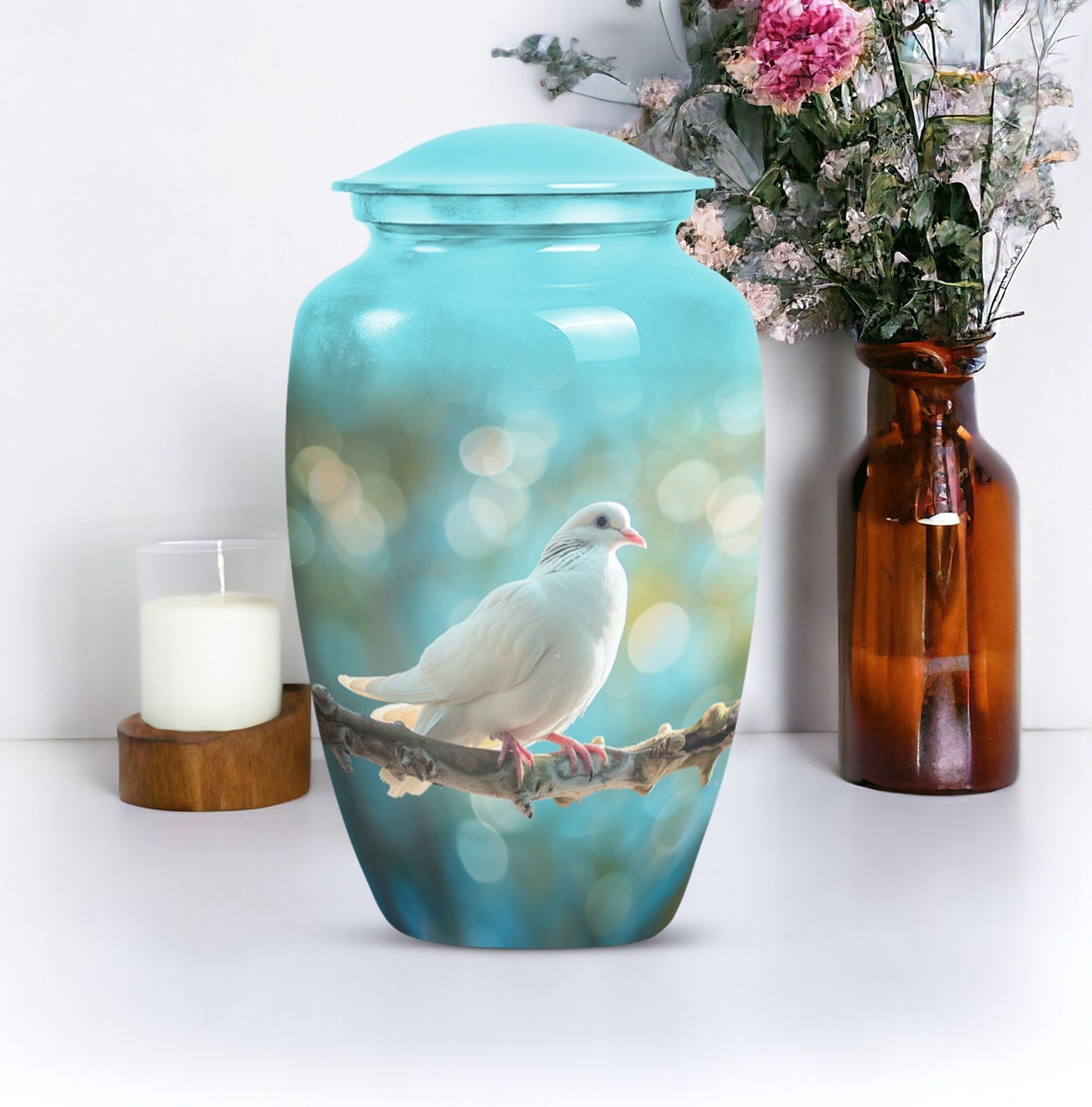 10 inch aluminium Dove Urn,