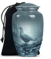 White Dove Small Urn For Ashes Memorial - Dove Urn For Funeral Service