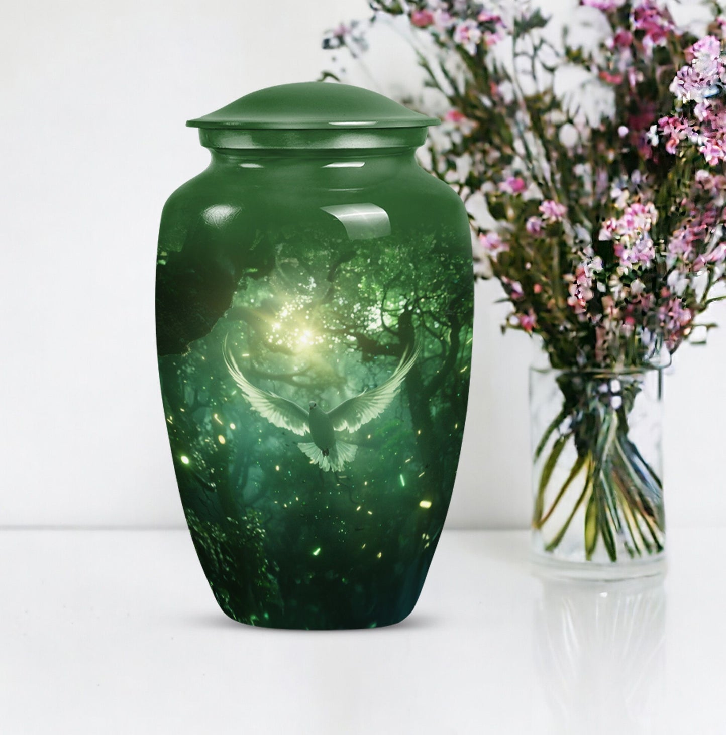 Dove themed classic urn for cremation ashes