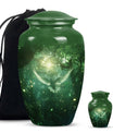 Dove Large Urns For Human Ashes - Green Forest Memorial Urn for Men