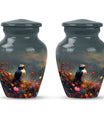 Artistic Puffin Bird Keepsake Urns - Colorful Floral Ashes Urn For Mom