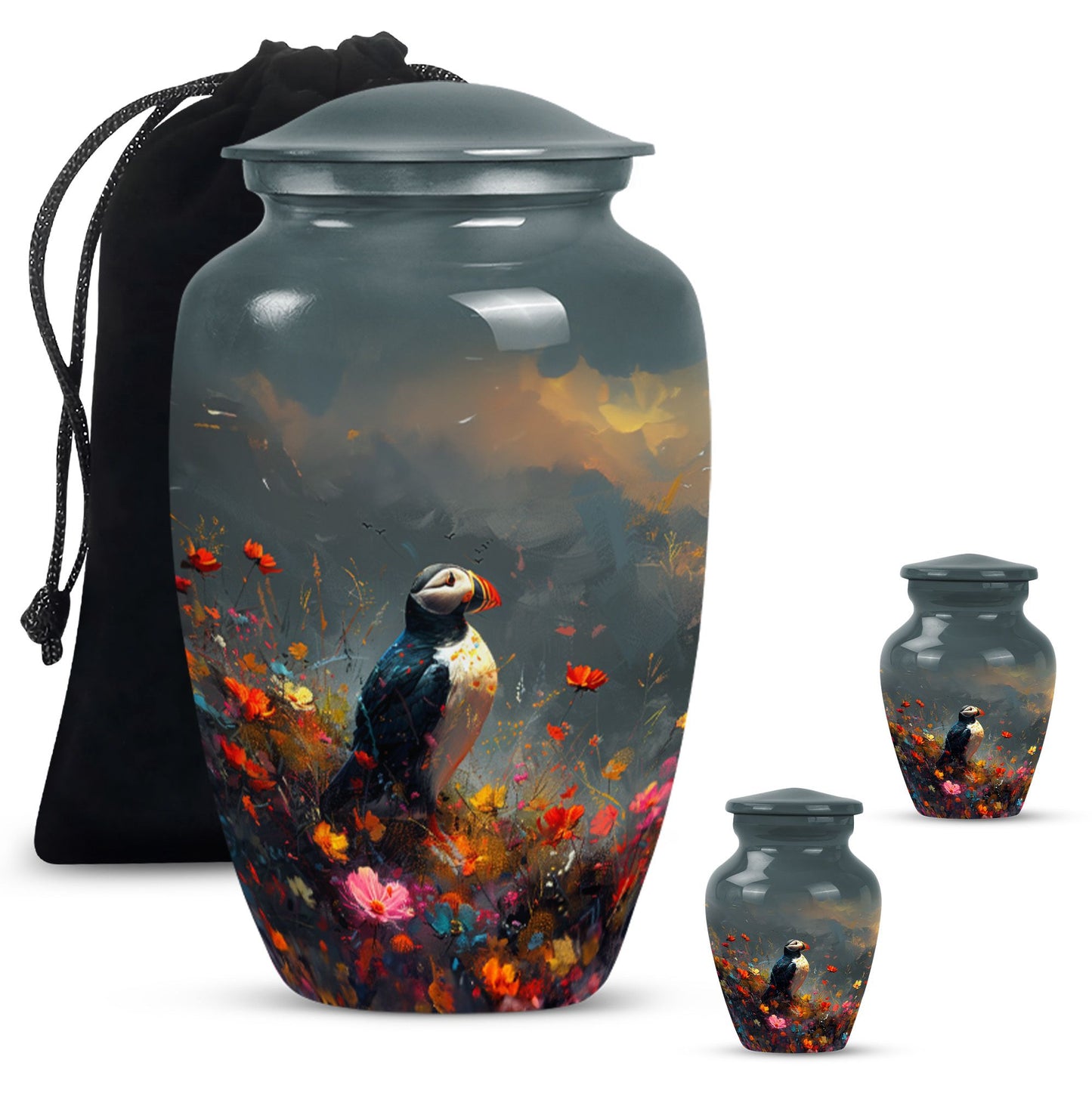 Colorful Personalized Bird Keepsake Urn for Mom - 10-inch, 200 cu in - Yatskia