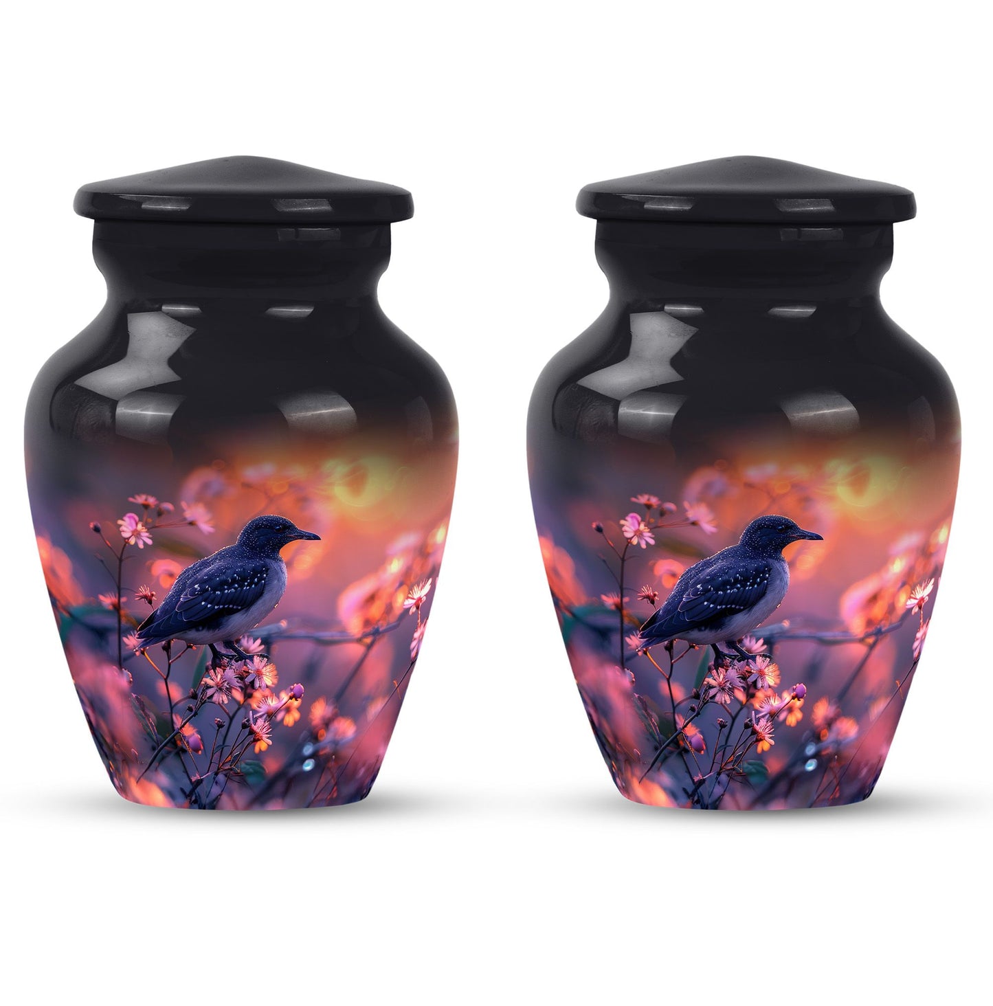 Pink Personalized Bird Cremation Urn for Human Ashes - 10-inch, 200 cu in - Yatskia