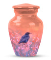 Solitary Bird Memorial Ashes Urn For Women - Pink Cremation Urn For Female