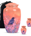 Solitary Bird Memorial Ashes Urn For Women - Pink Cremation Urn For Female