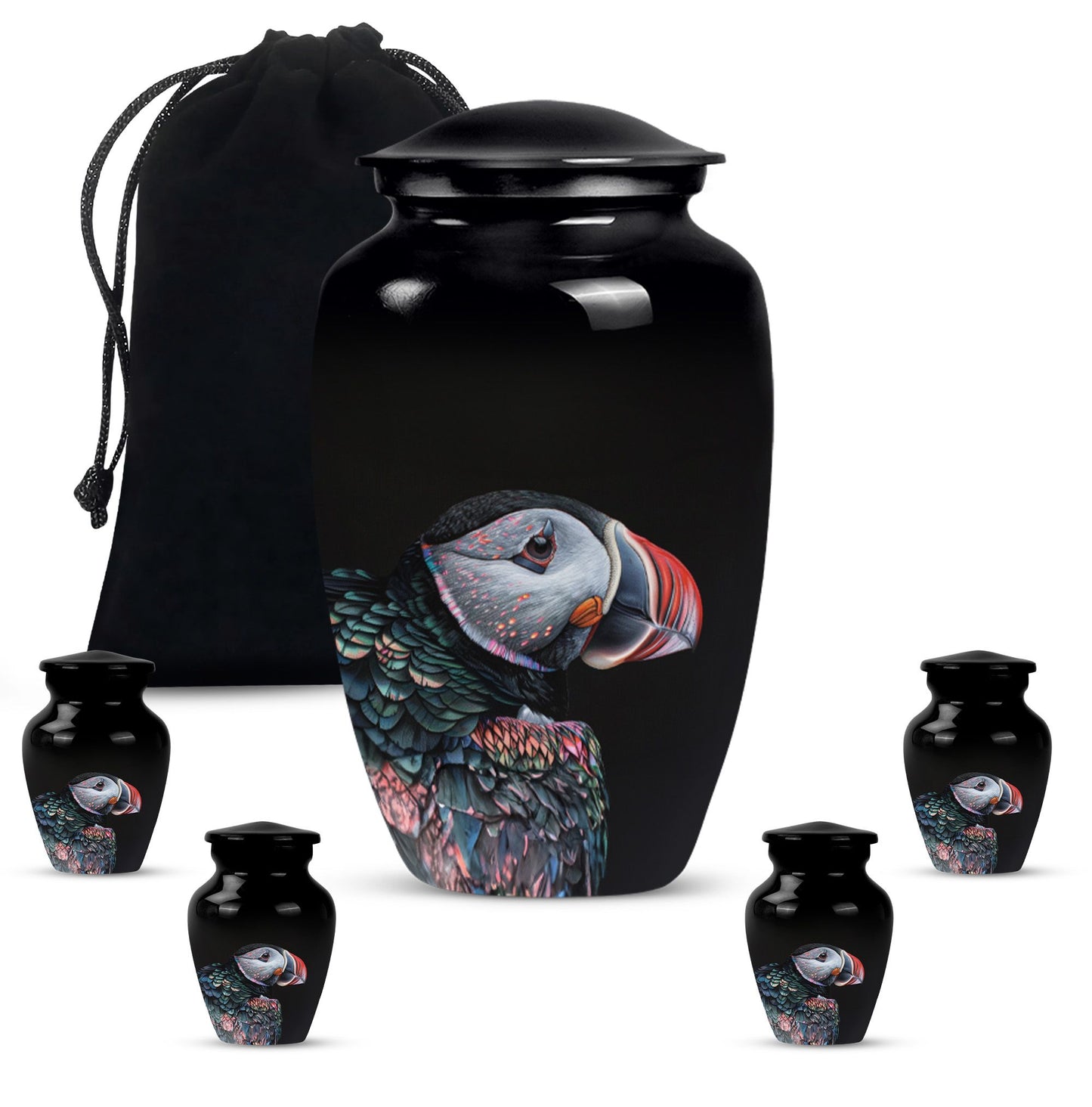 10-inch Puffin Bird themed Classic Urn for mom