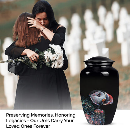 10-inch Puffin Bird themed Classic Urn for mom
