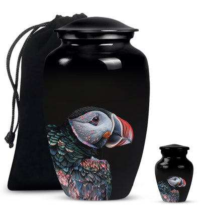 10-inch Puffin Bird themed Classic Urn for mom