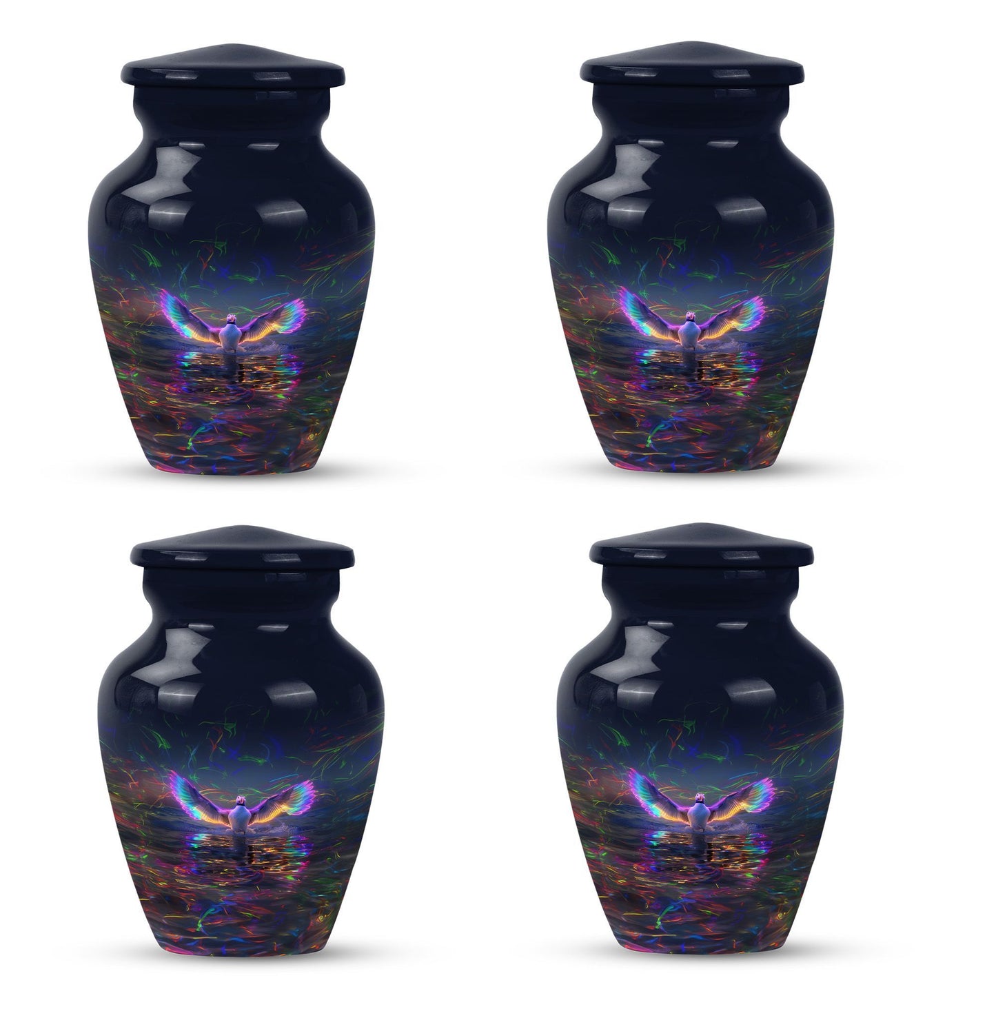 Large 10-inch aluminium Puffin Bird Urn