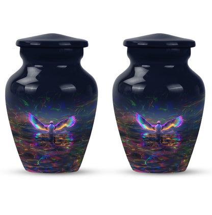 Large 10-inch aluminium Puffin Bird Urn