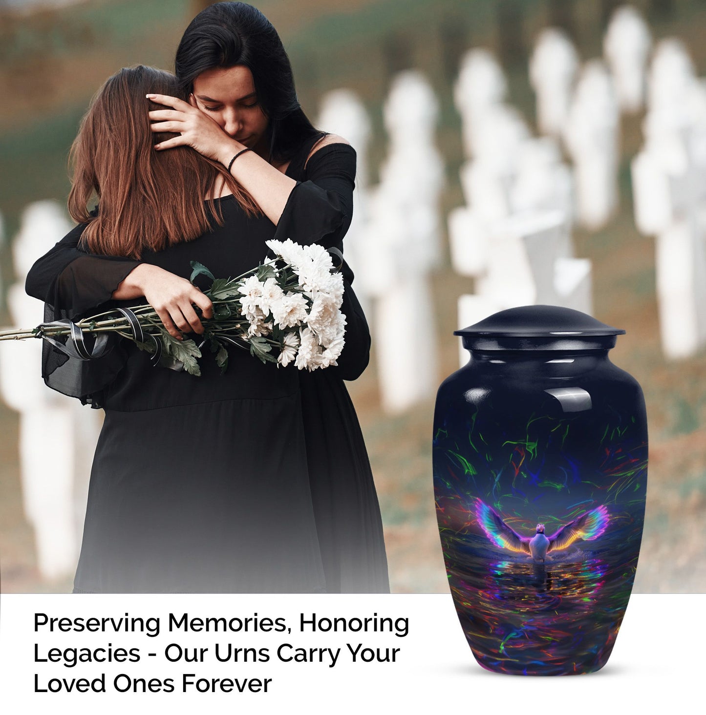 Large 10-inch aluminium Puffin Bird Urn