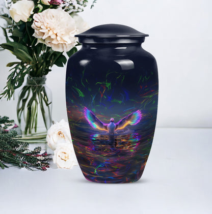 Large 10-inch aluminium Puffin Bird Urn