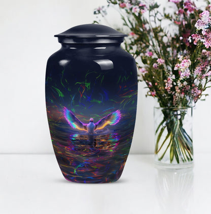 Large 10-inch aluminium Puffin Bird Urn