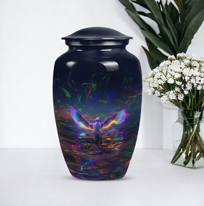 Large 10-inch aluminium Puffin Bird Urn
