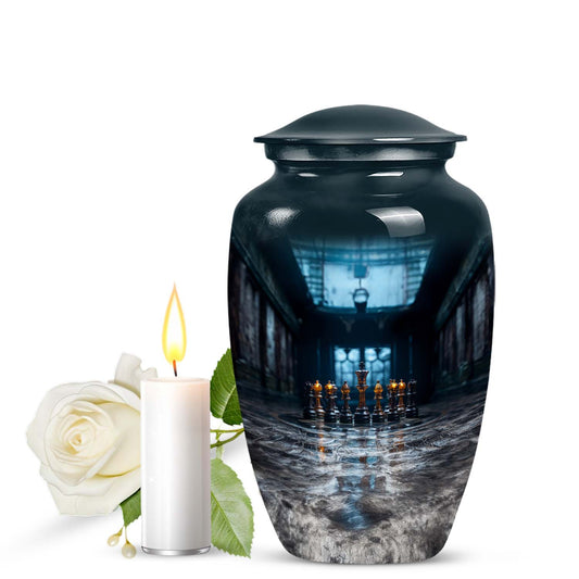 10-inch aluminium Chess Urn for burial