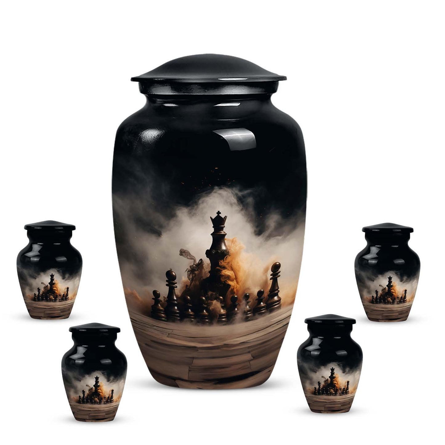 10-inch classic chess urn.
