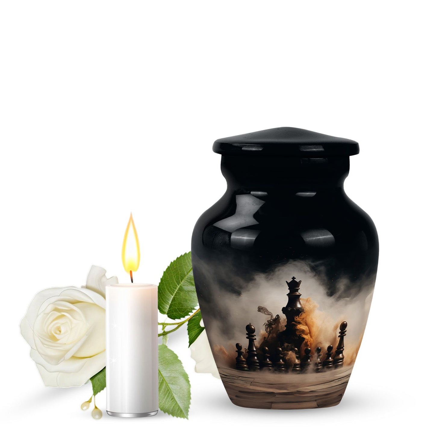 10-inch classic chess urn.