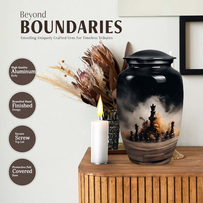 10-inch classic chess urn.