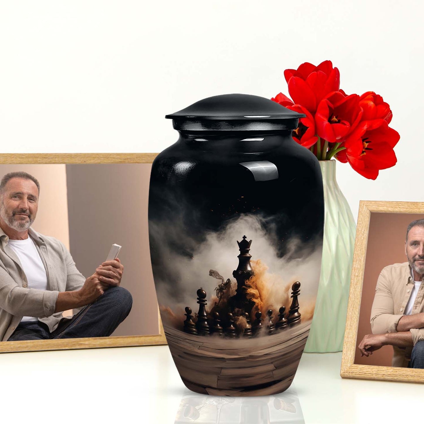 10-inch classic chess urn.