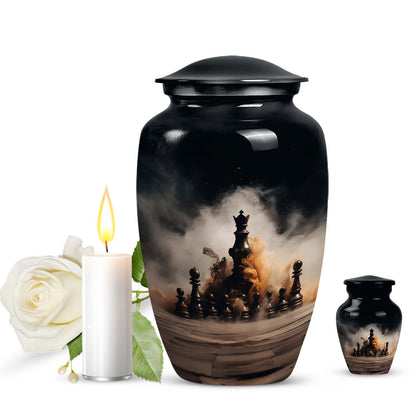10-inch classic chess urn.