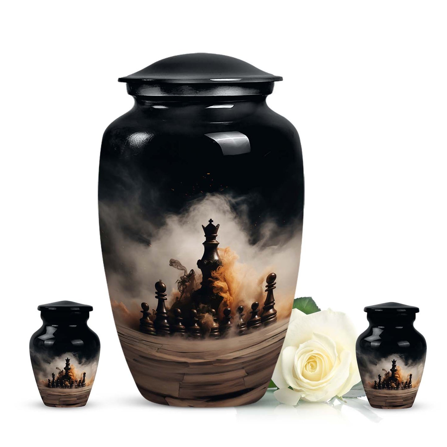 10-inch classic chess urn.