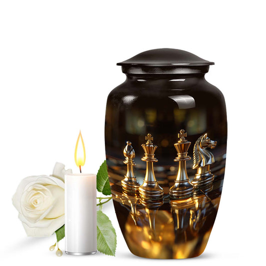 10-inch Chess-themed classic urn for human ashes