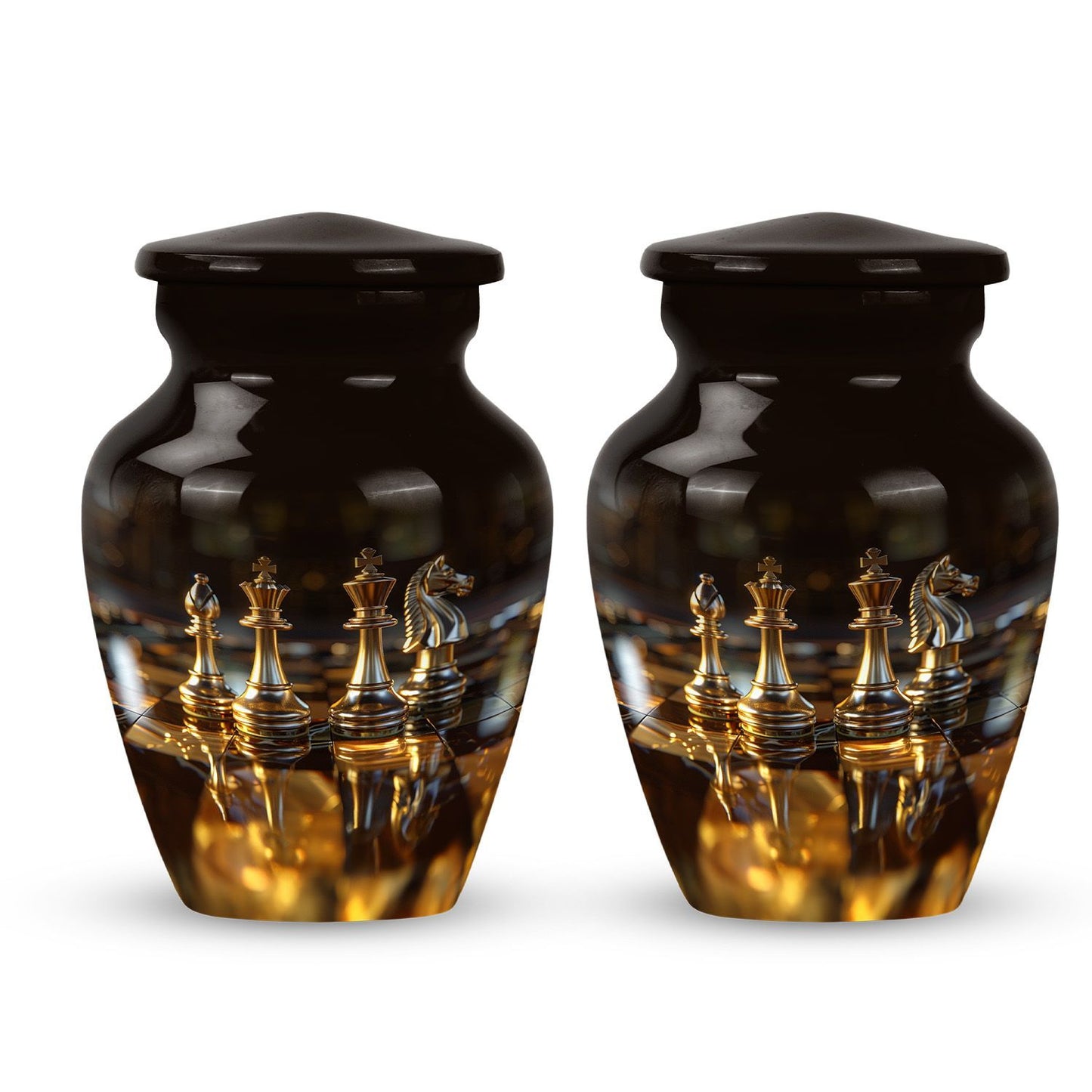 10-inch Chess-themed classic urn for human ashes