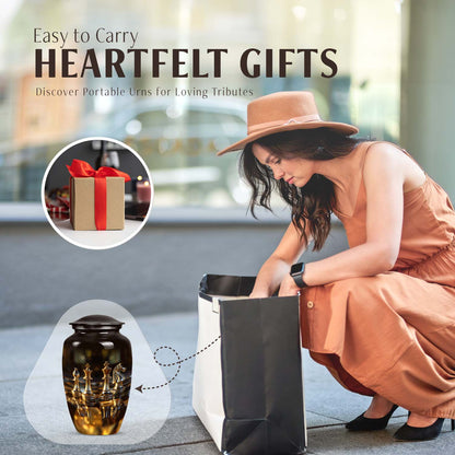 10-inch Chess-themed classic urn for human ashes