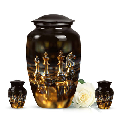10-inch Chess-themed classic urn for human ashes