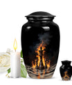 Classic chess-themed 10-inch memorial urn.