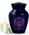 Artistic Lion Cremation Urn For Human Ashes - Neon Lion Art Urn For Men