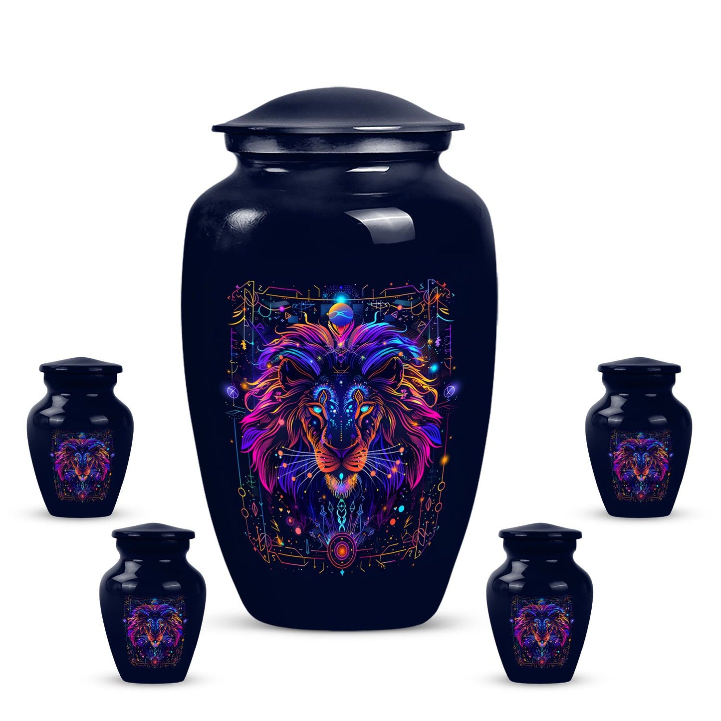 Personalized Lion Cremation Urn for Men - 10-inch, 200 cu in - Yatskia