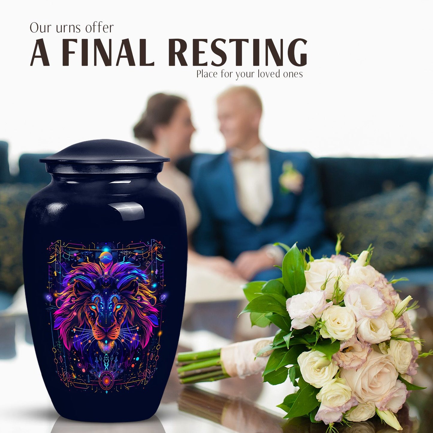 10-inch Aluminium Zodiac themed cremation urn