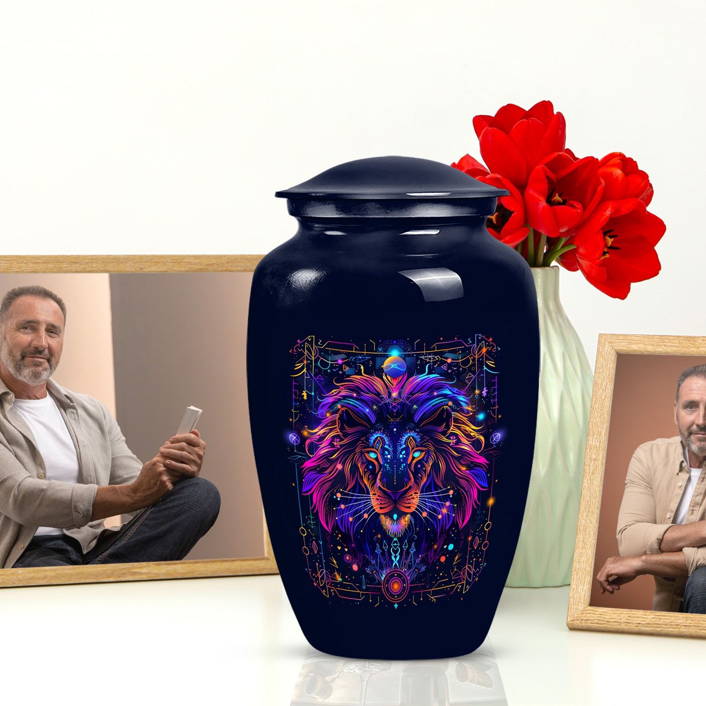 10-inch Aluminium Zodiac themed cremation urn