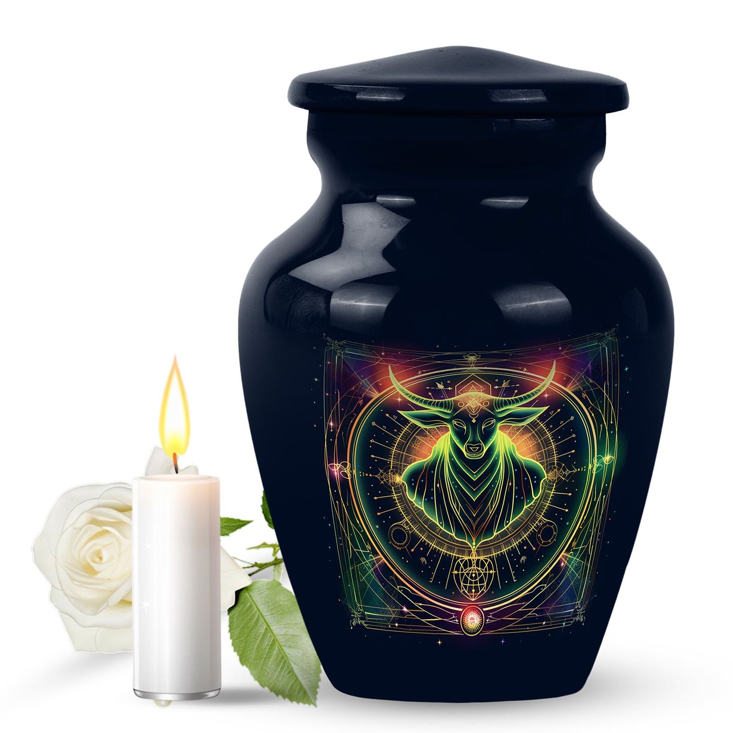 Personalized Spiritual Cremation Urn for Human Ashes - 10-inch, 200 cu in - Yatskia