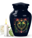 Zodiac-themed classic cremation urn.