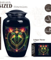 Zodiac-themed classic cremation urn.