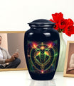 Zodiac-themed classic cremation urn.