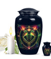 Zodiac-themed classic cremation urn.