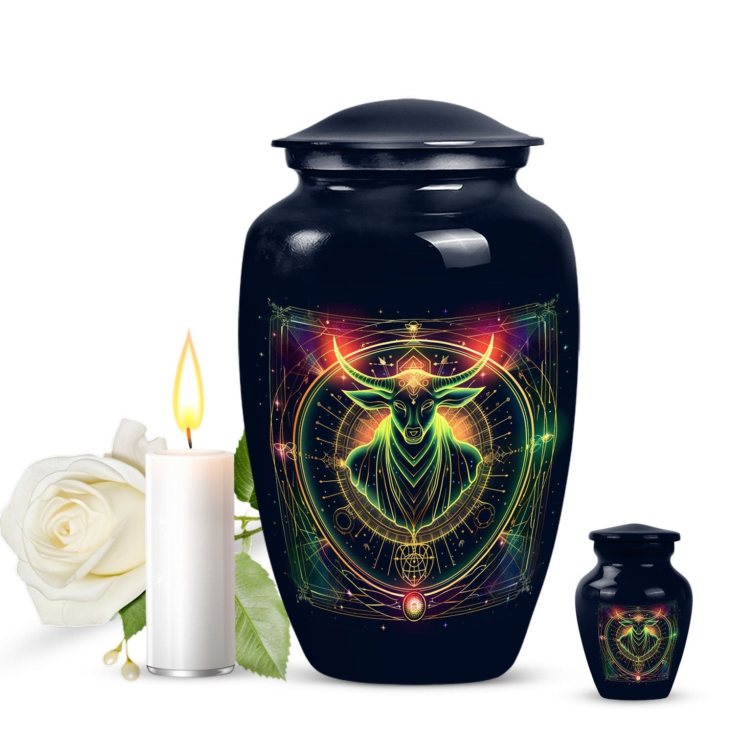 Personalized Spiritual Cremation Urn for Human Ashes - 10-inch, 200 cu in - Yatskia