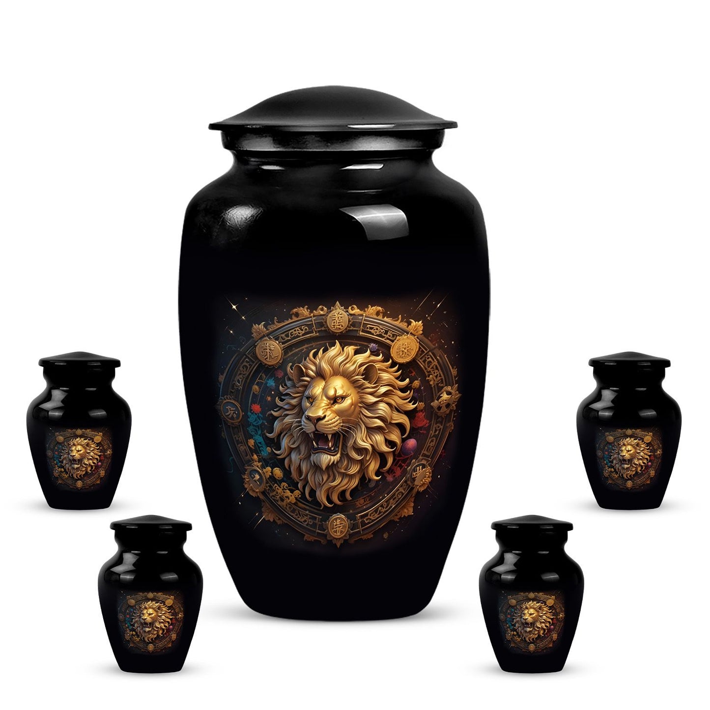 Classic 10-inch Zodiac Urn made of Aluminium.