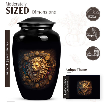 Classic 10-inch Zodiac Urn made of Aluminium.